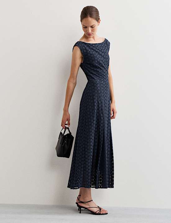 Geometric Lace Midi Dress