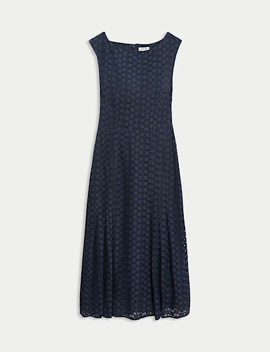 Geometric Lace Midi Dress