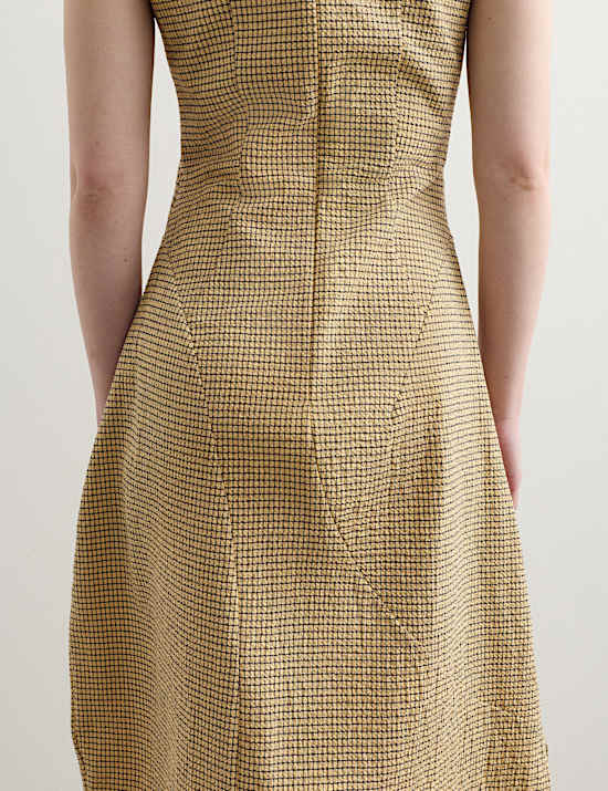 Cotton Rich Textured Midi Shift Dress