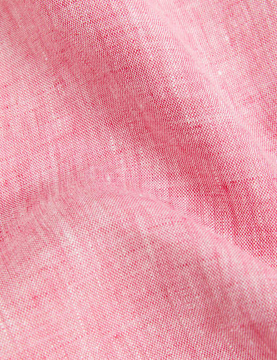 Robe midi style chemise 100&nbsp;% lin &agrave; nouer &agrave; la taille