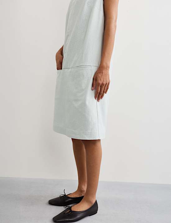 Robe tube taille basse en jean de coton