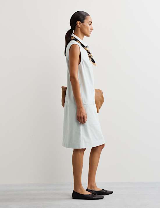 Robe tube taille basse en jean de coton