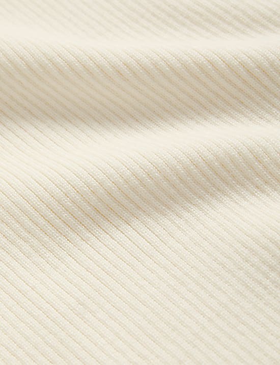 Robe pull midi en laine mérinos côtelée