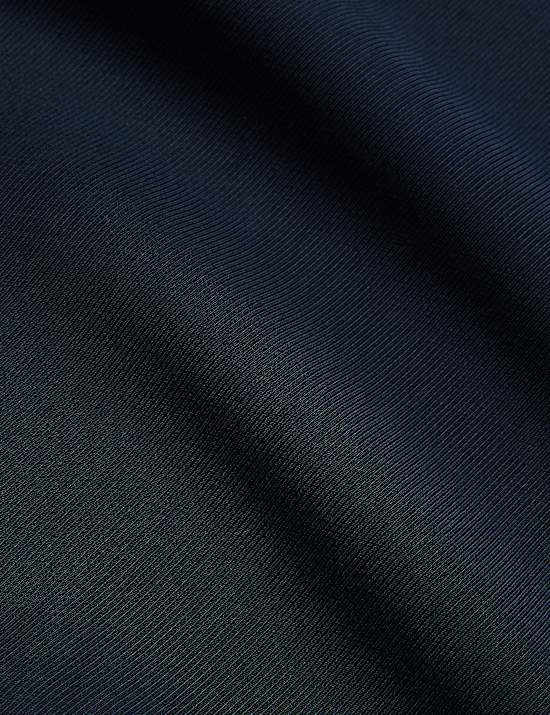 Robe patineuse mi-longue à détail jabot en tweed de cavalerie