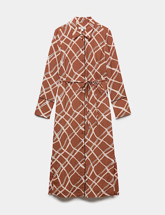 Printed Midi Shirt Dress