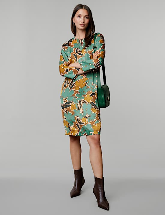 Floral Knee Length Shift Dress