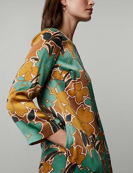 Floral Knee Length Shift Dress