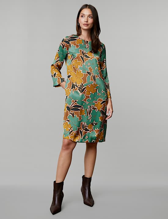 Floral Knee Length Shift Dress