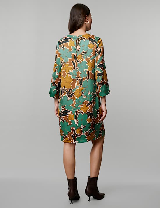 Floral Knee Length Shift Dress