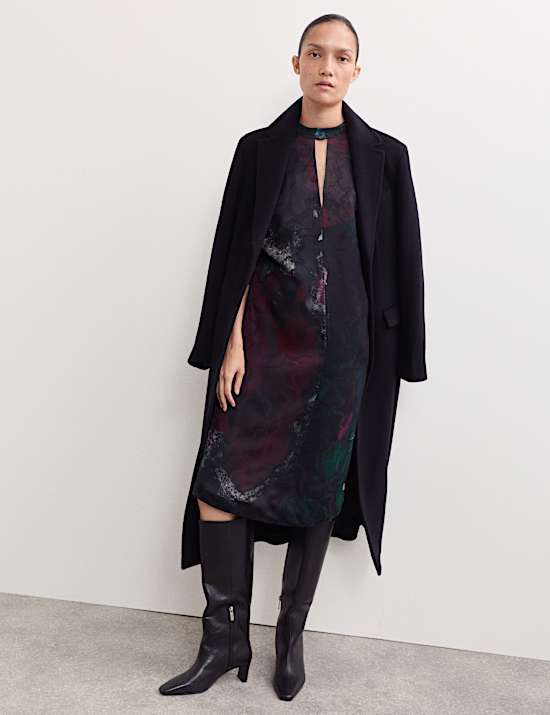 Robe tube longueur genou à imprimé jacquard ciel nocturne