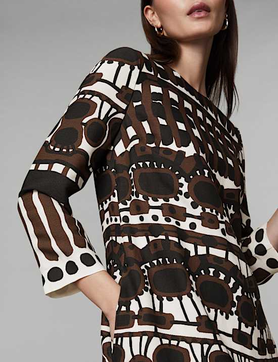 Printed Knee Length Shift Dress