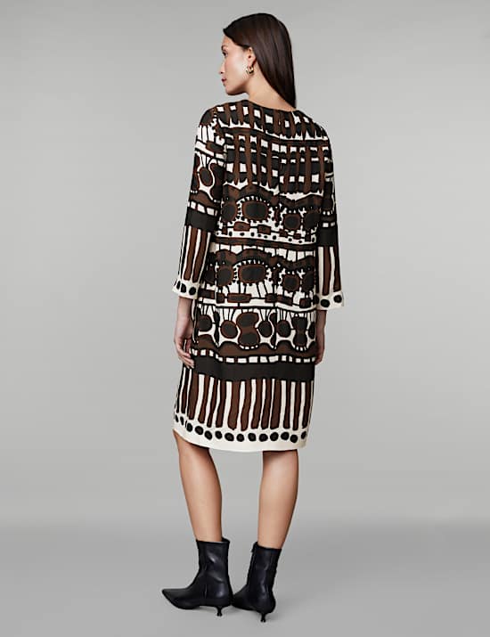 Printed Knee Length Shift Dress