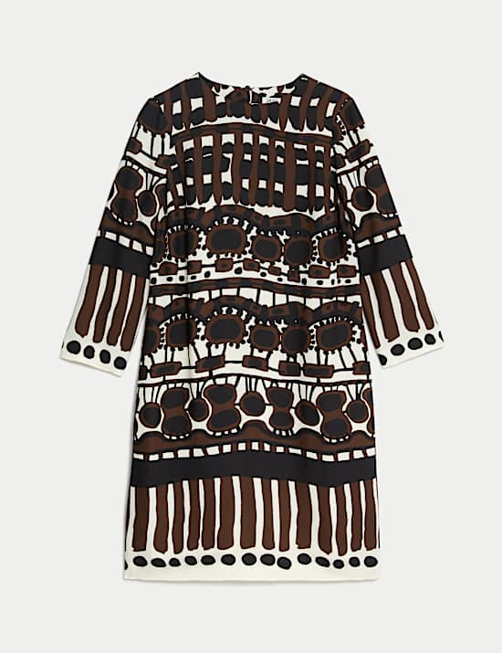 Printed Knee Length Shift Dress