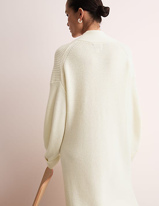 Pure Merino Wool Knitted V-Neck Dress