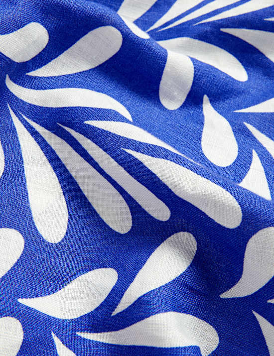 Pure Linen Floral Fit & Flare Dress