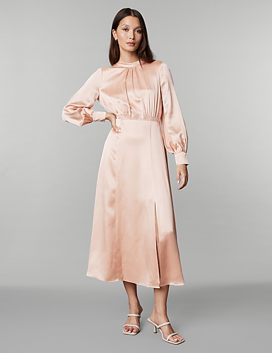 Pure Silk Textured Maxi Skater Dress