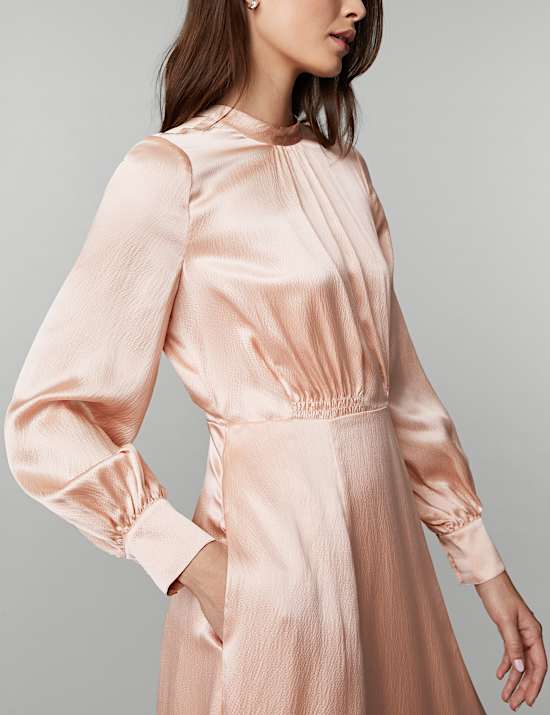 Pure Silk Textured Maxi Skater Dress