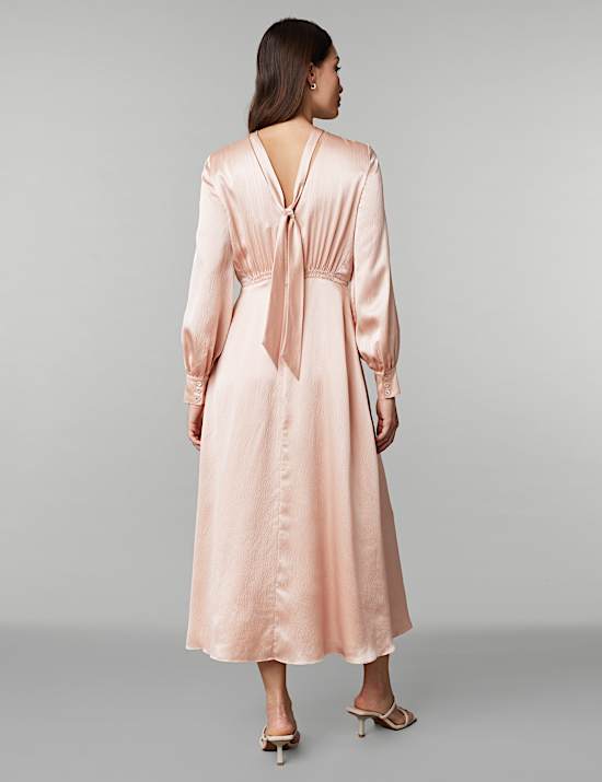 Pure Silk Textured Maxi Skater Dress