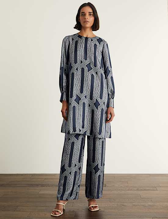 Silk Rich Printed Mini Shift Dress