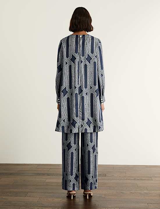 Silk Rich Printed Mini Shift Dress