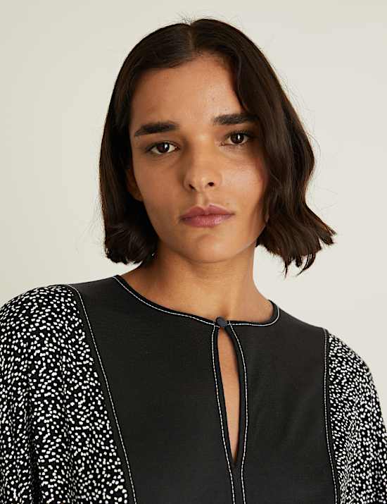 Jersey Polka Dot Maxi Waisted Dress