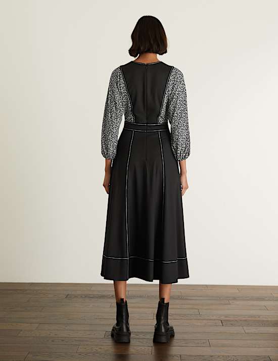 Jersey Polka Dot Maxi Waisted Dress