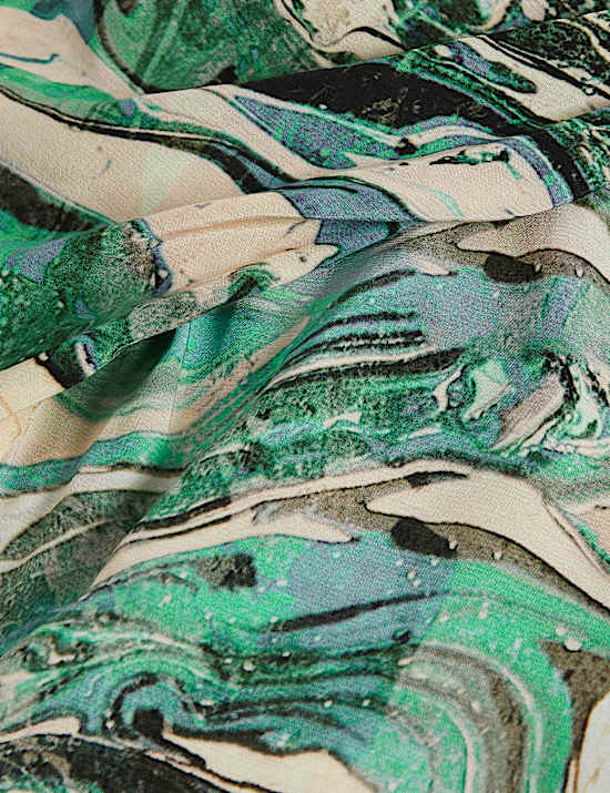 Midi-kokerjurk met marmerprint