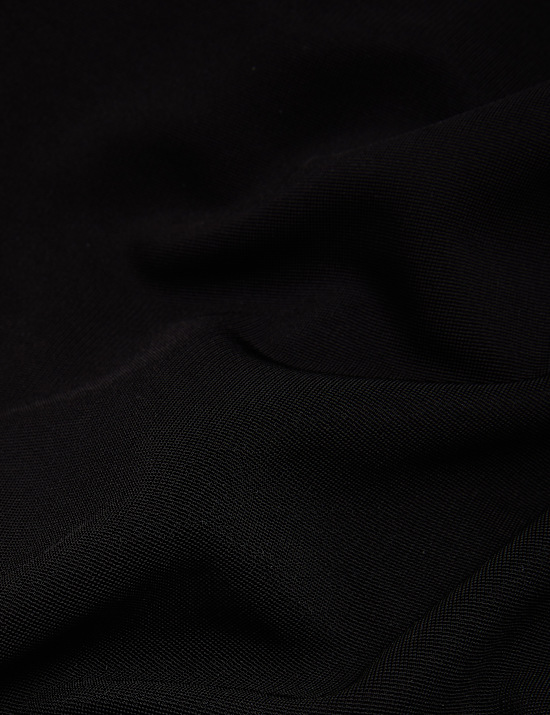 Jersey Tie Neck Button Through Midi Dress