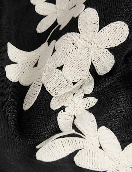 Robe tube mini 100 % lin brod&eacute;