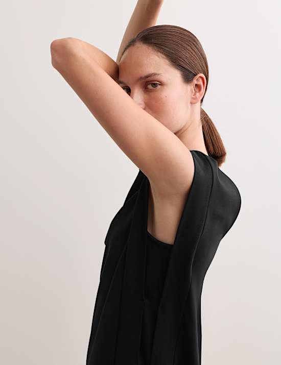 Robe midi coupe droite en jersey