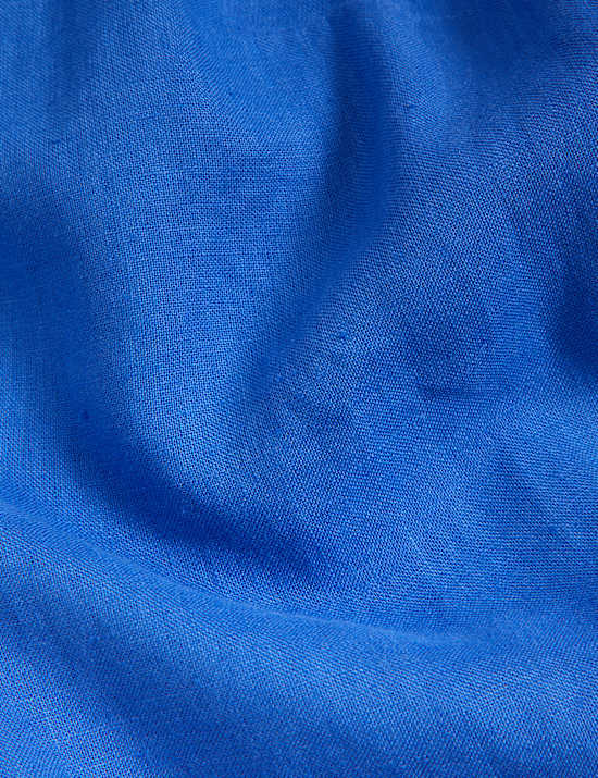 Robe tube sans manches 100&nbsp;% lin &agrave; col V