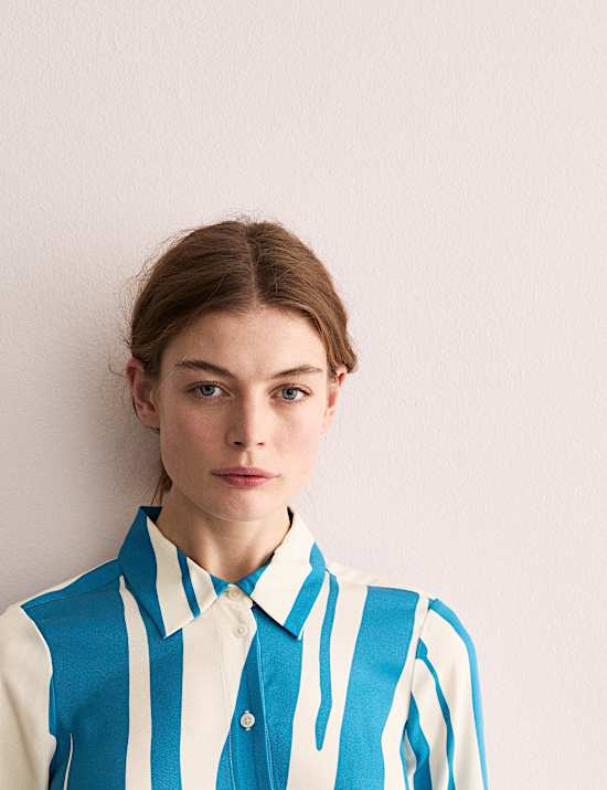 Striped Midi Shirt Dress