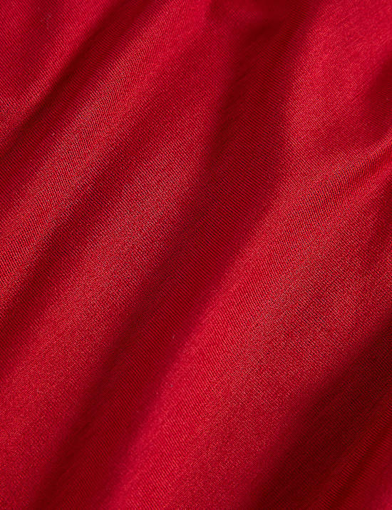 Robe midi en jersey à taille ajustée et nouée