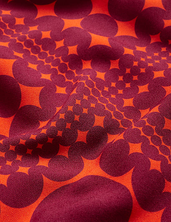 Robe tube longueur genou &agrave; motif g&eacute;om&eacute;trique