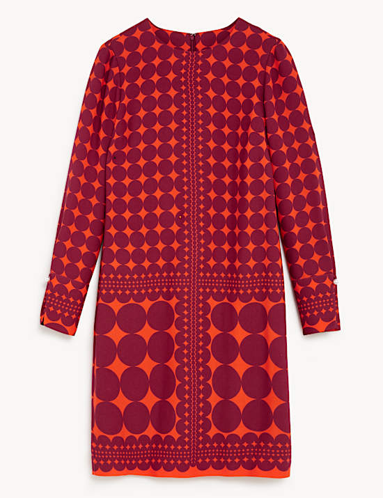 Robe tube longueur genou &agrave; motif g&eacute;om&eacute;trique