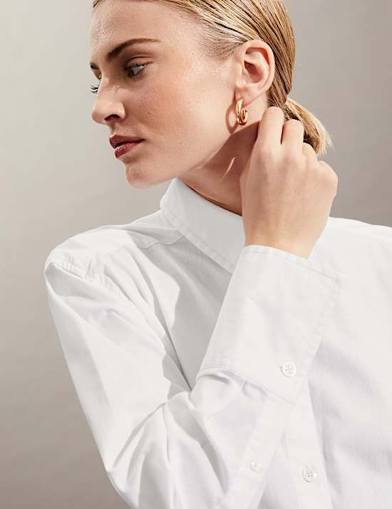 Puur katoenen, oversized overhemd met lange mouwen