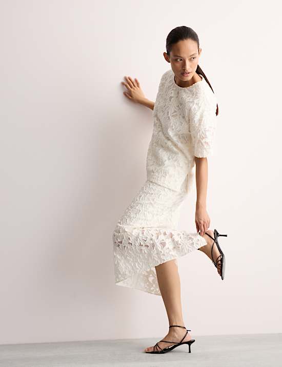 T-shirt en organza de coton jacquard