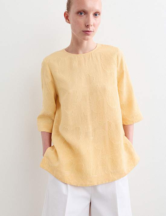 Floral Jacquard Relaxed T-Shirt