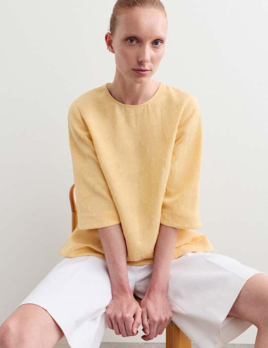 Floral Jacquard Relaxed T-Shirt
