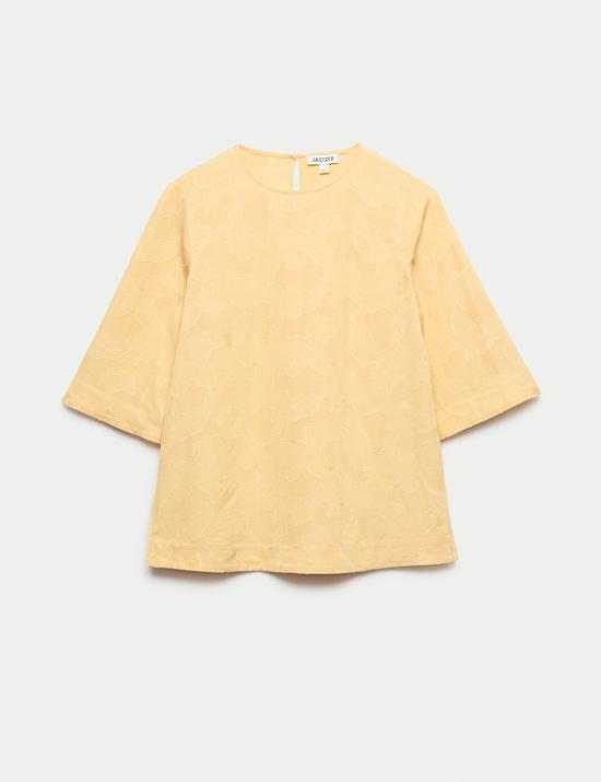 Floral Jacquard Relaxed T-Shirt