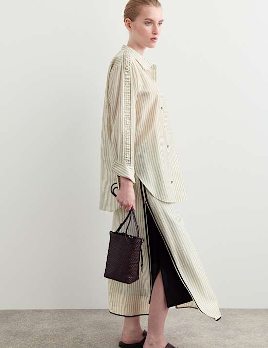 Lyocell Rich Sheer Striped Shirt