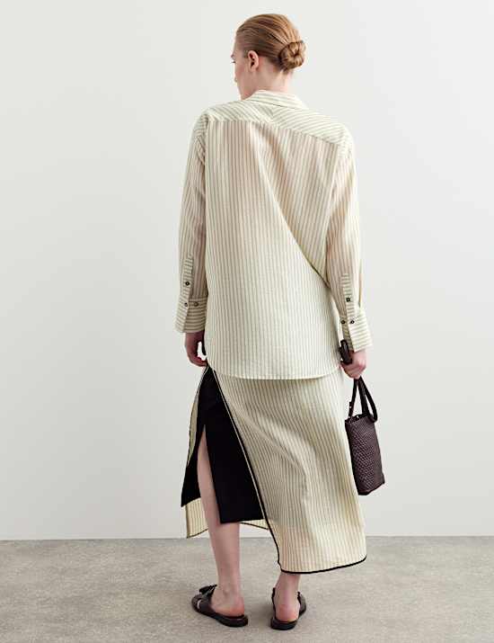 Lyocell Rich Sheer Striped Shirt