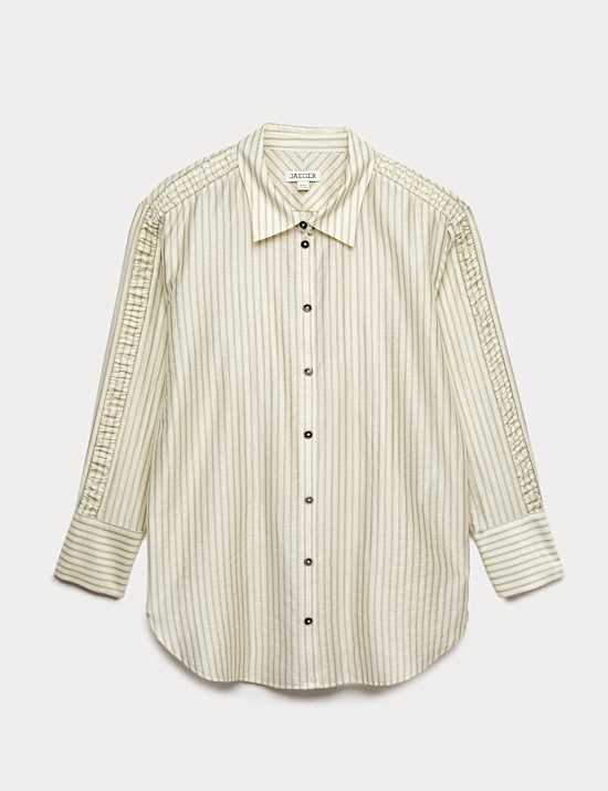 Lyocell Rich Sheer Striped Shirt