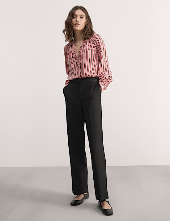 Pure Lyocell™ Striped V-Neck Blouse