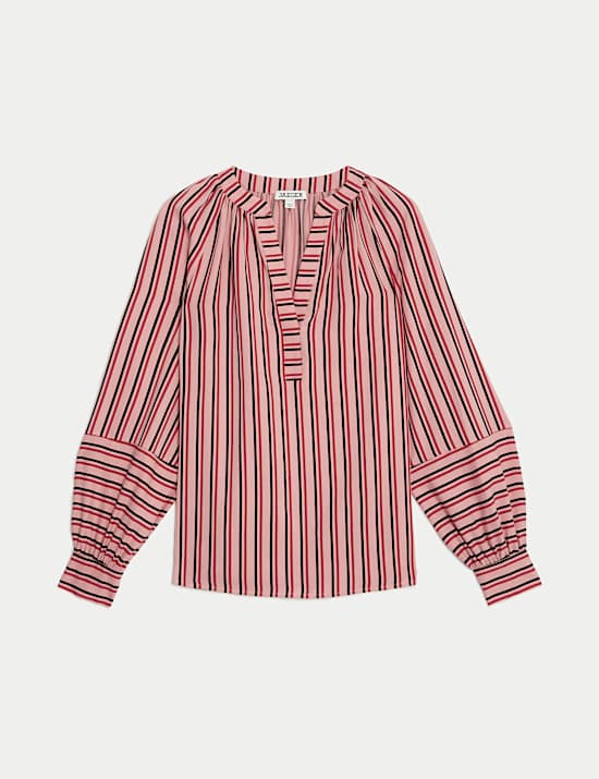 Pure Lyocell™ Striped V-Neck Blouse