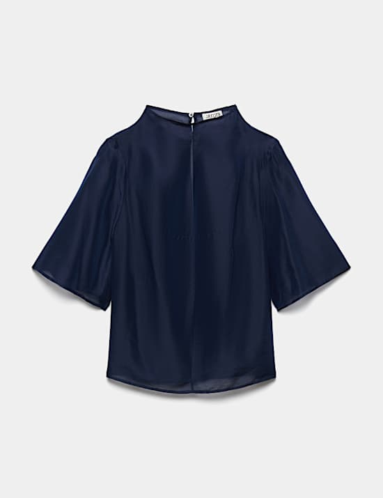 Organza Funnel Neck Top