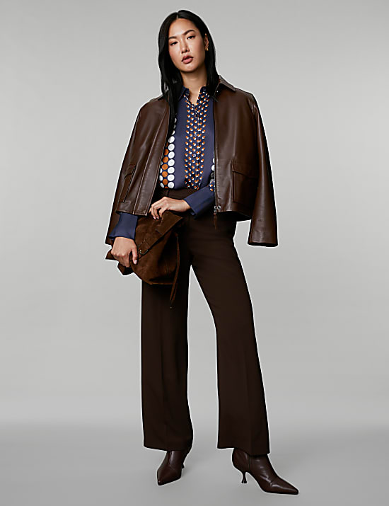 Overhemd met kraag, knoopsluiting en geometrisch motief