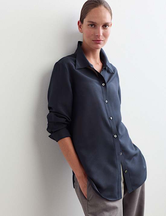 Lyocell Rich Shirt with Silk and Wool