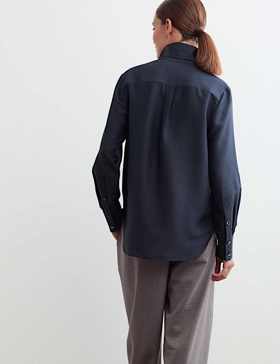 Lyocell Rich Shirt with Silk and Wool