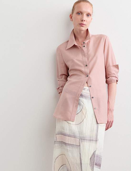 Lyocell Rich Shirt with Silk and Wool